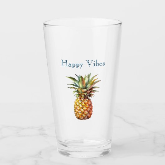 Happy Tropical Pineaple Glas (Vorderseite)
