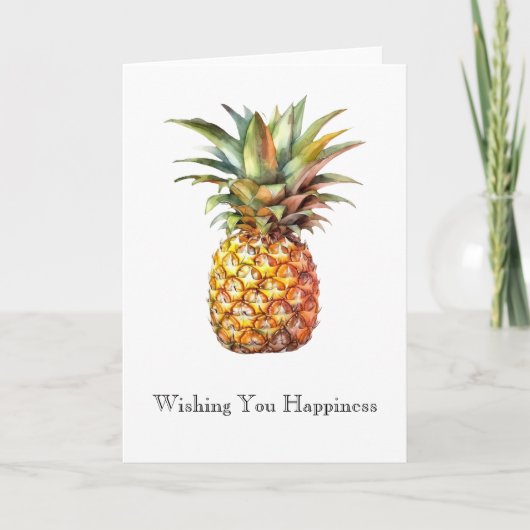 Happy Tropical Pineaple Karte (Vorderseite)