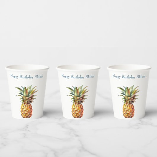 Happy Tropical Pineaple Pappbecher (Multi)