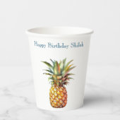 Happy Tropical Pineaple Pappbecher (Vorderseite)