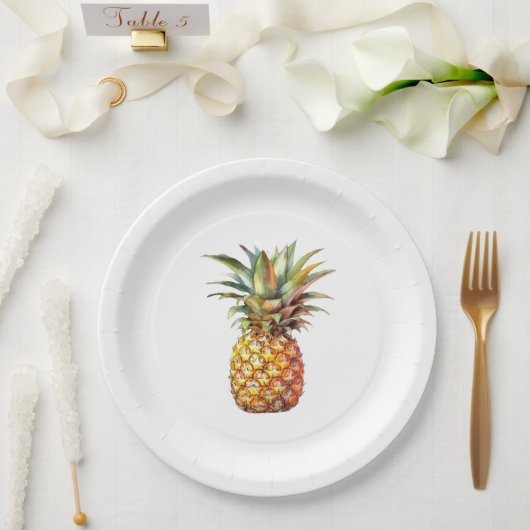 Happy Tropical Pineaple Pappteller (Hochzeit)