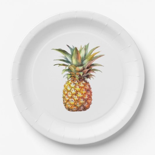 Happy Tropical Pineaple Pappteller (Vorderseite)