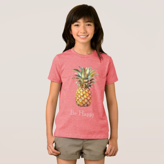 Happy Tropical Pineaple Tri-Blend Shirt (Vorderseite Voll)