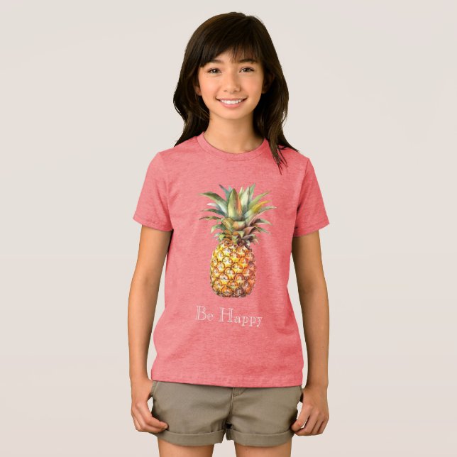 Happy Tropical Pineaple Tri-Blend Shirt (Vorderseite Voll)