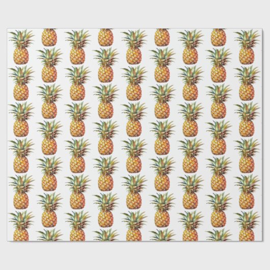 Happy Tropical Pineapples Geschenkpapier (Flach)