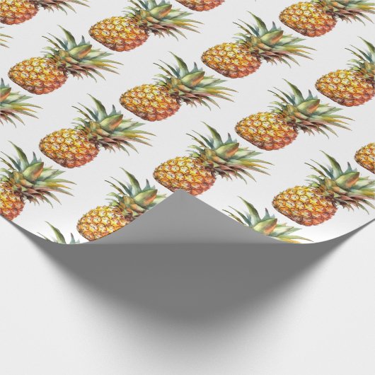Happy Tropical Pineapples Geschenkpapier (Ecke)