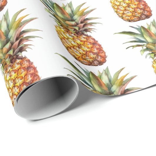 Happy Tropical Pineapples Geschenkpapier (Rolleneckpunkt)
