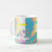 Happy Tropical Vibes Palm Tree Tasse Cup (Vorderseite Links)