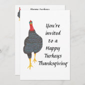 Happy Trukeys Vegetarischer Veganer Erntedank Einl Einladung (Vorne/Hinten)