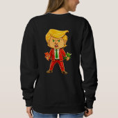 Happy Trump Funny Trump Bull Bear Trump Meme Chibi Sweatshirt (Rückseite)