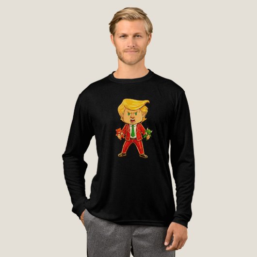 Happy Trump Funny Trump Bull Bear Trump Meme Chibi Tri-Blend Shirt (Volle Vorderseite)