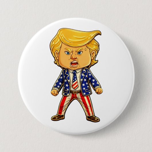 Happy Trump Lapel Pin MAGA US Flag Patriotic Meme Button (Vorderseite)
