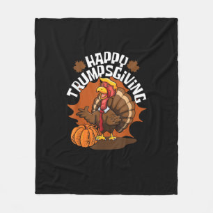 Happy Trumpsgiving Funny Erntedank Trumpkin Usa Fleecedecke