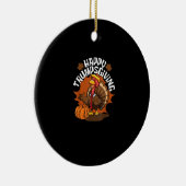 Happy Trumpsgiving Funny Erntedank Trumpkin Usa Keramik Ornament (Rechts)