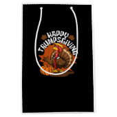 Happy Trumpsgiving Funny Erntedank Trumpkin Usa Mittlere Geschenktüte (Vorderseite)