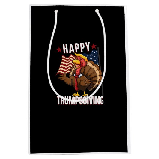 Happy Trumpsgiving Funny Erntedank Türkei Trump Mittlere Geschenktüte (Vorderseite)