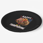 Happy Trumpsgiving Funny Erntedank Türkei Trump Pappteller (Schrägansicht)