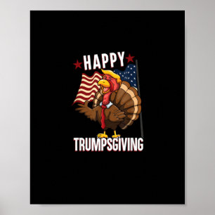 Happy Trumpsgiving Funny Erntedank Türkei Trump Poster