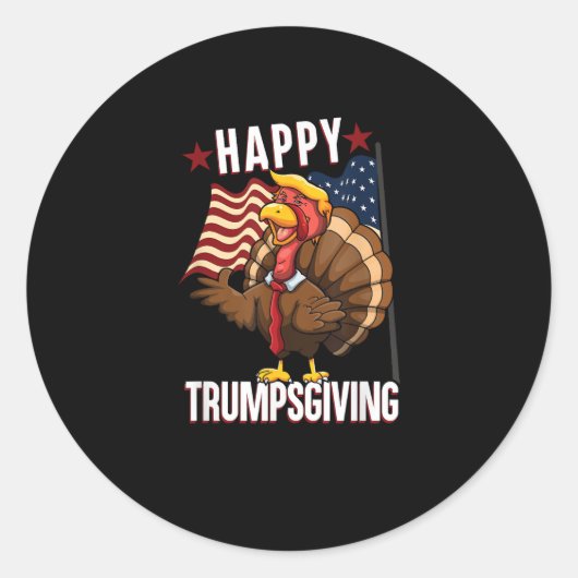 Happy Trumpsgiving Funny Erntedank Türkei Trump Runder Aufkleber (Vorderseite)
