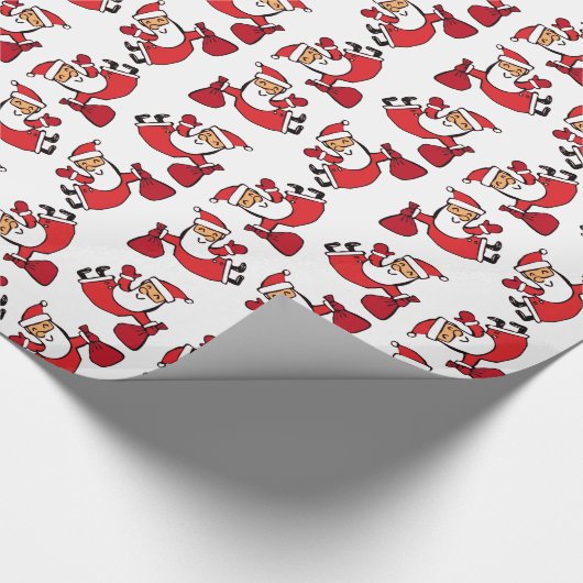 Happy Tumbling Santa Pattern Geschenkpapier (Ecke)