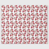 Happy Tumbling Santa Pattern Geschenkpapier (Flach)