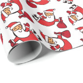 Happy Tumbling Santa Pattern Geschenkpapier (Rolleneckpunkt)