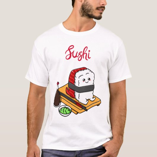 Happy Tuna Sushi T-Shirt (Vorderseite)