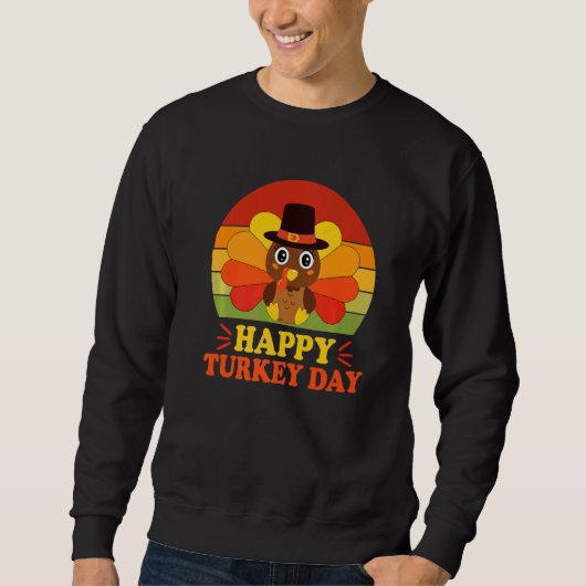 Happy Turkey Day Baby Türkei Erntedank Kleinkind Sweatshirt (Vorderseite)