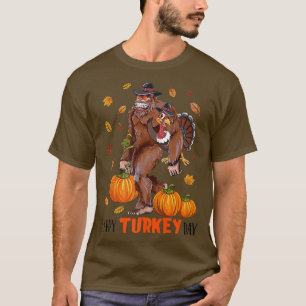 Happy Turkey Day Bigfoot Sasquatch Pilgrim Türkei T-Shirt