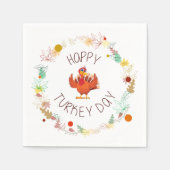 Happy Turkey Day Blätter und Türkei Serviette (Vorderseite)
