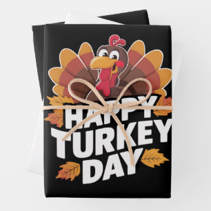 Happy Turkey Day Erntedank Day Holiday Geschenk Geschenkpapier Set