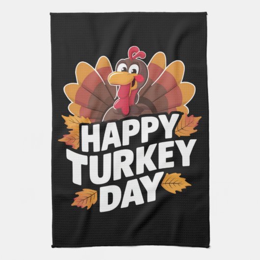 Happy Turkey Day Erntedank Day Holiday Geschenk Geschirrtuch (Vertikal)