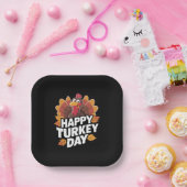 Happy Turkey Day Erntedank Day Holiday Geschenk Pappteller (Party)
