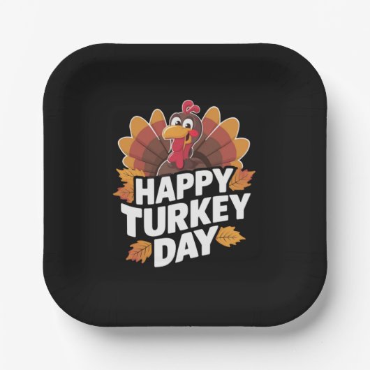 Happy Turkey Day Erntedank Day Holiday Geschenk Pappteller (Vorderseite)