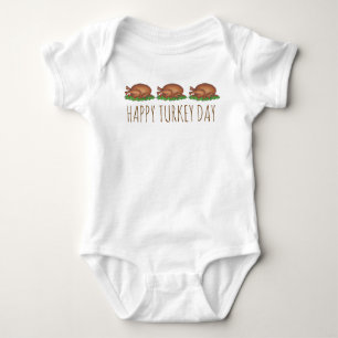 Happy Turkey Day Erntedank Dinner Holiday Baby Strampler
