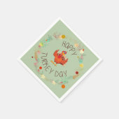 Happy Turkey Day Erntedank Dinner Serviette (Ecke)