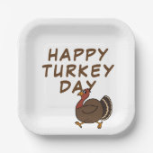 Happy Turkey Day Erntedank Square Paper Teller (Vorderseite)