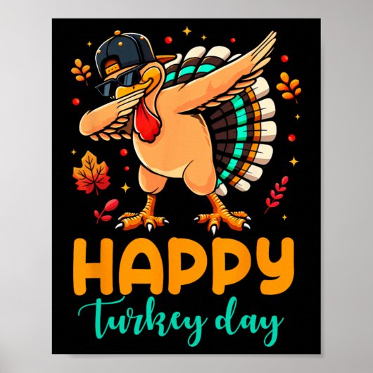Happy Turkey Day Erntedank Türkei Pilgrim Men B Poster (Vorne)