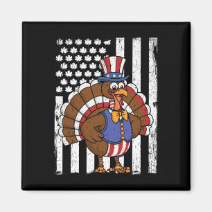 Happy Turkey Day Erntedank USA Flaggenpatentiotic  Magnet