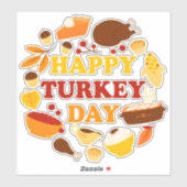 Happy Turkey Day Fest Aufkleber (Blatt)