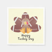 Happy Turkey Day Football Feathers Serviette (Vorderseite)