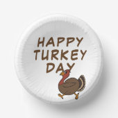 Happy Turkey Day Funny Erntedank Paper Bowls Pappteller (Vorderseite)