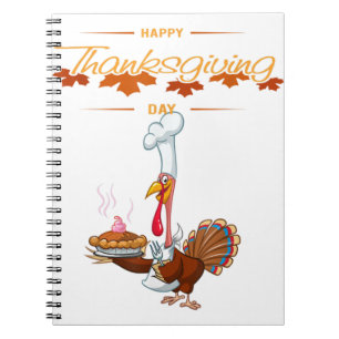 Happy Turkey Day Long Sleeve Funny Erntedank Notizblock