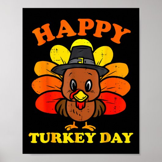 Happy Turkey Day Shirt Niedlich Little Pilgrim Tha Poster (Vorne)