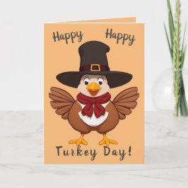 Happy Turkey Day (Version 1) Holiday Card Feiertagskarte