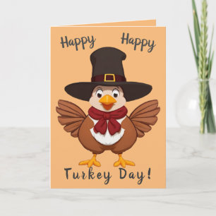 Happy Turkey Day (Version 1) Holiday Card Feiertagskarte