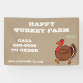 Happy Turkey Farm Birds for Sale Brown Business Banner (Horizontal)