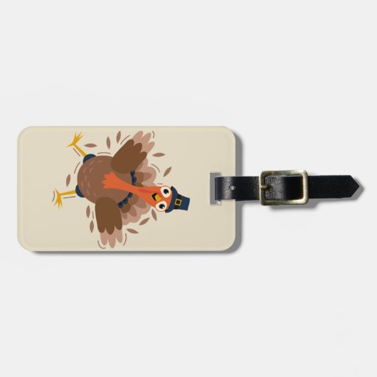 Happy Turkey Gepäckanhänger (Vorderseite horizontal)
