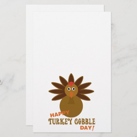 Happy Turkey Gobble Day Erntedank Briefpapier (Vorne/Hinten)
