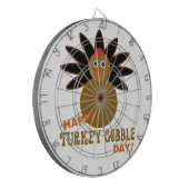 Happy Turkey Gobble Day Erntedank Dartscheibe (Vorderseite Links)